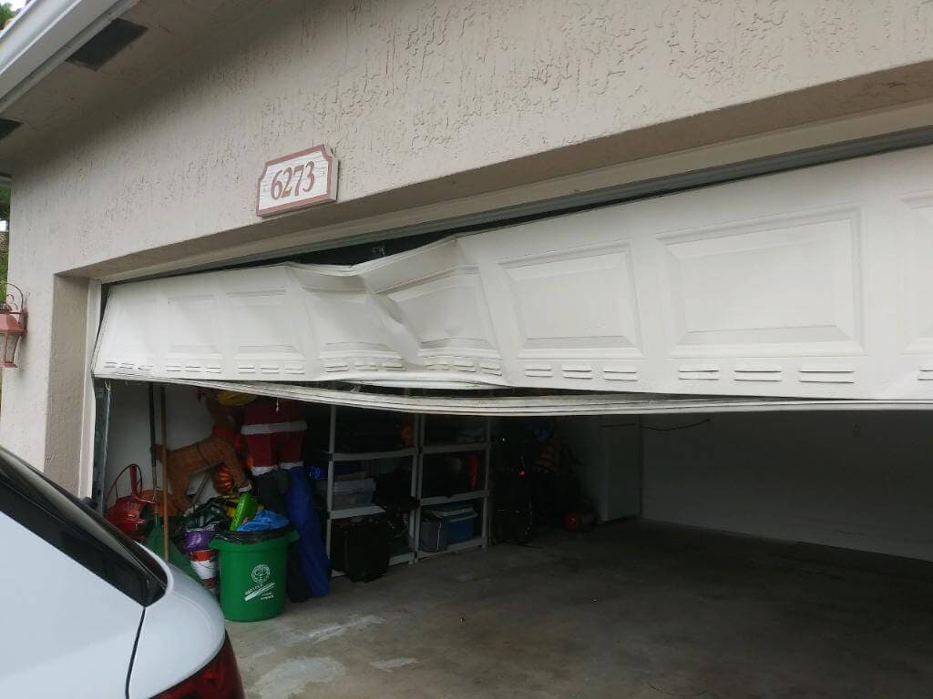 broken garage door