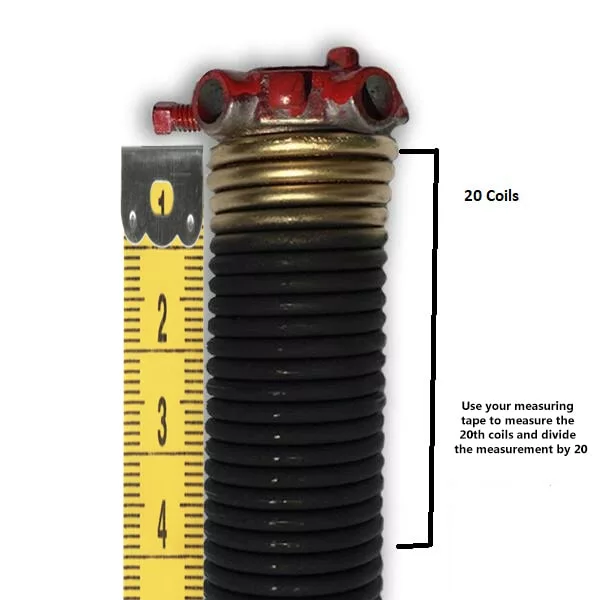 garage-door-spring wire measurement with the 20 coils measurement