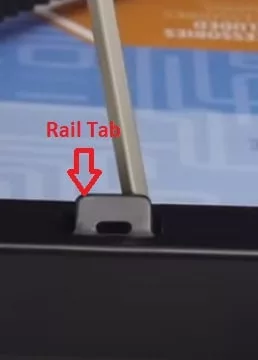 opener rail section tab