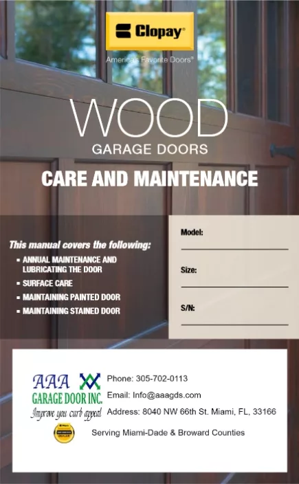 Wood Garage Doors Manual